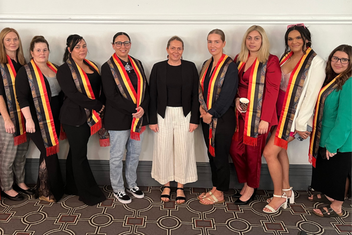 Group photo of half the graduates from the Aboriginal Legal Career Pathways Program 