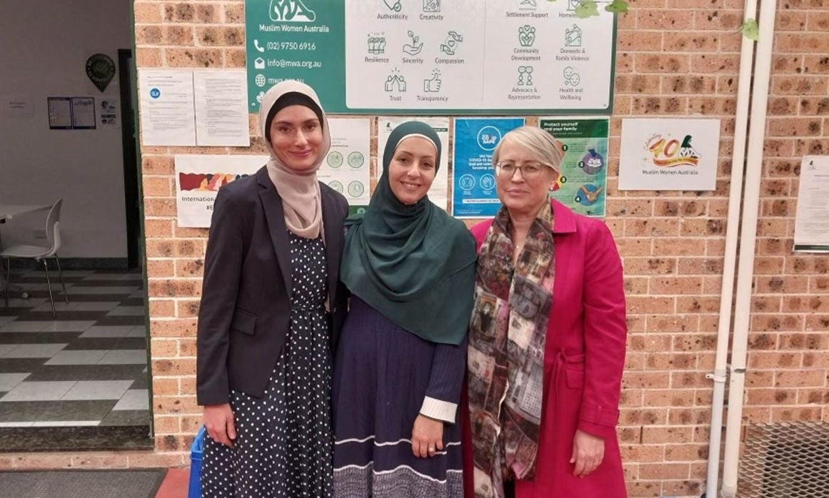 The Early Intervention Unit attends their first post-COVID-19 in-person outreach service at Muslim Women Australia in Lakemba in May 2023.