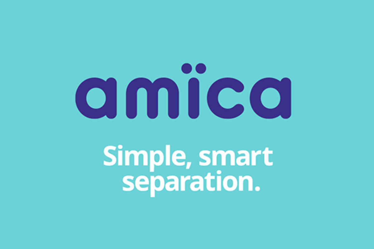 Amica: Simple, smart, separation logo
